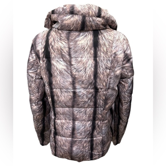 MM6 MAISON MARTIN MARGIELA Silver Fox Fur Print Puffer Jacket in Sz 38 - Picture 5 of 8